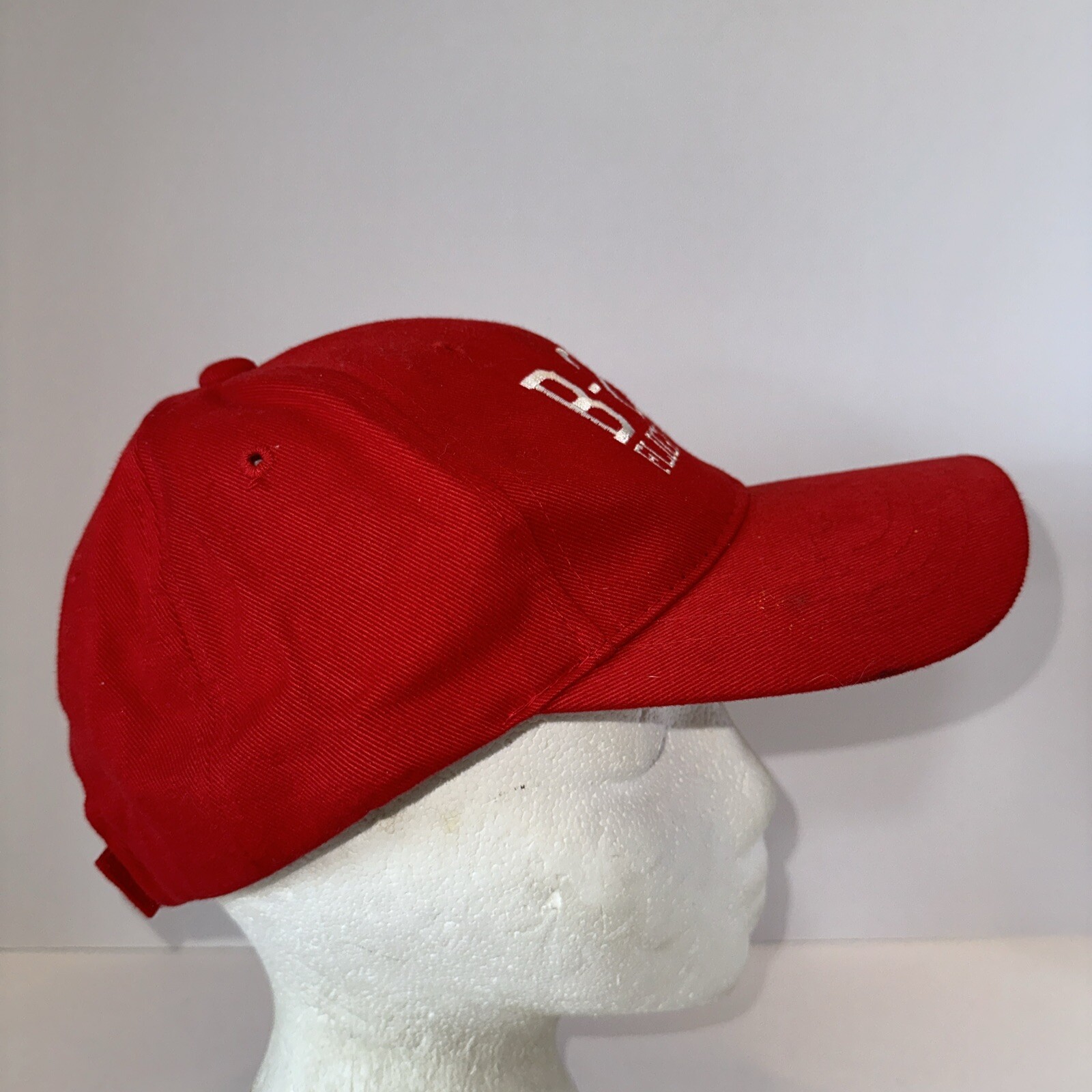 B-24A Flight Crew Red Hat Cap Hook Loop 01-927 Flag above Strap
