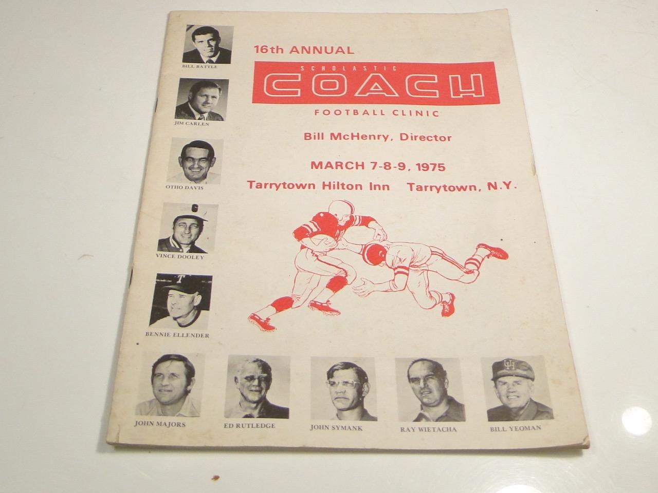 1975 Scholastic Coach Football Clinic - Ray Wietacha NY Giants Program