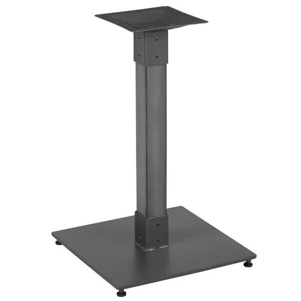 Industrial Style Standard Height Wood Table Base in Slate Gray Wood Finish