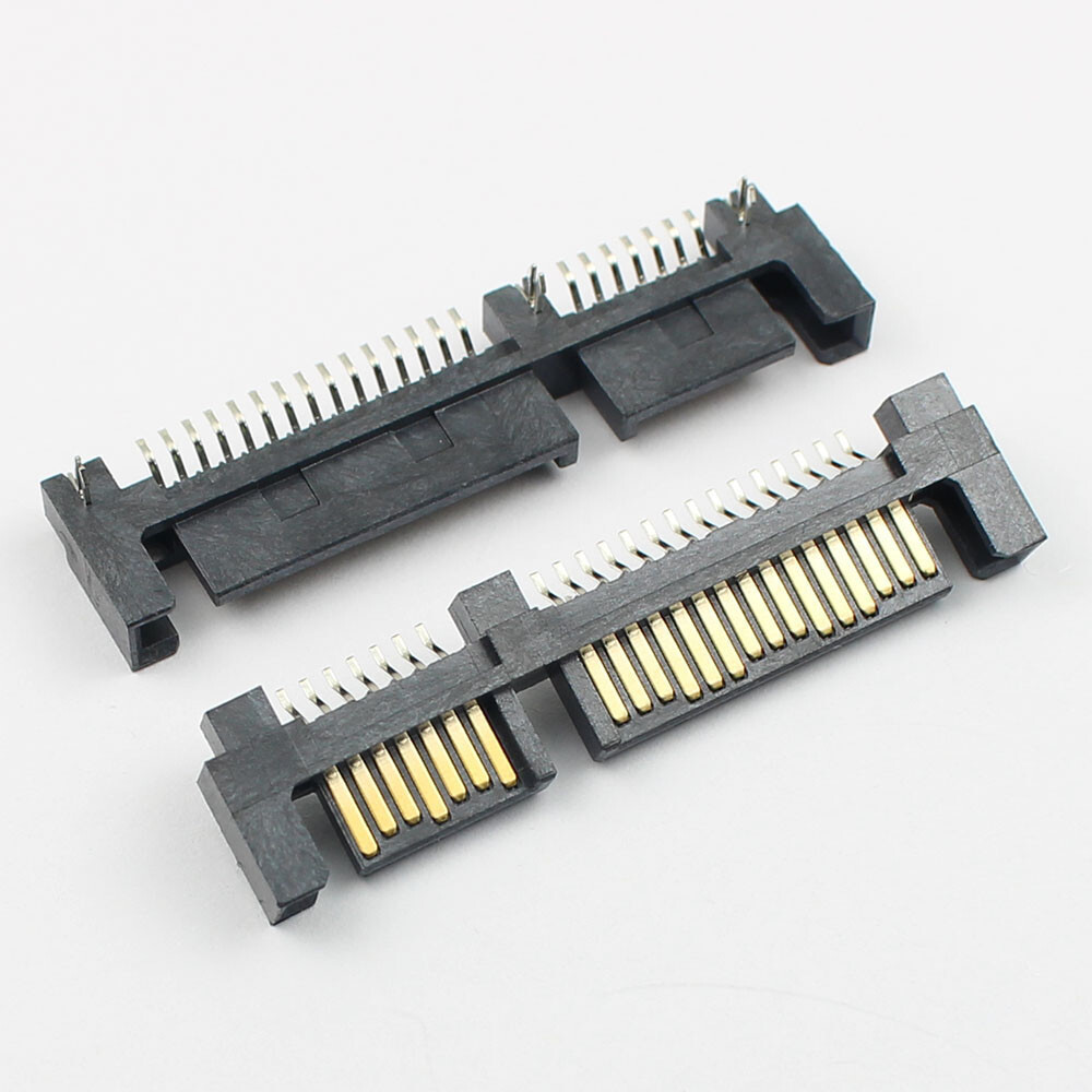10Pcs 7+15 Pin Right Angle SMT Male Reverse Sata Connector For 2.5" Hard Drive