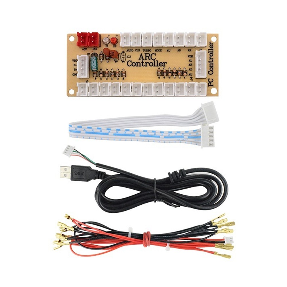 2XUSB Arcade Encoder Zero Delay PC to Joystick 5Pin MAME Sanwa Push Button+Cable
