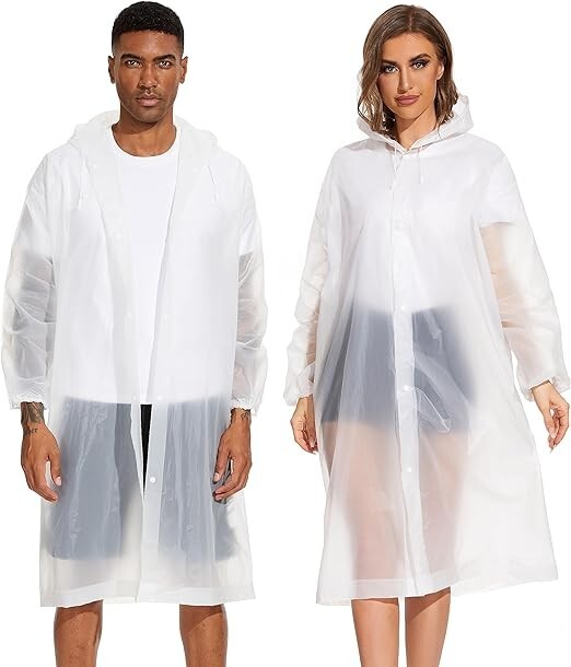 Abrigos De Lluvia, Paquete De 2, Ponchos Reutilizables De EVA Para Adultos.