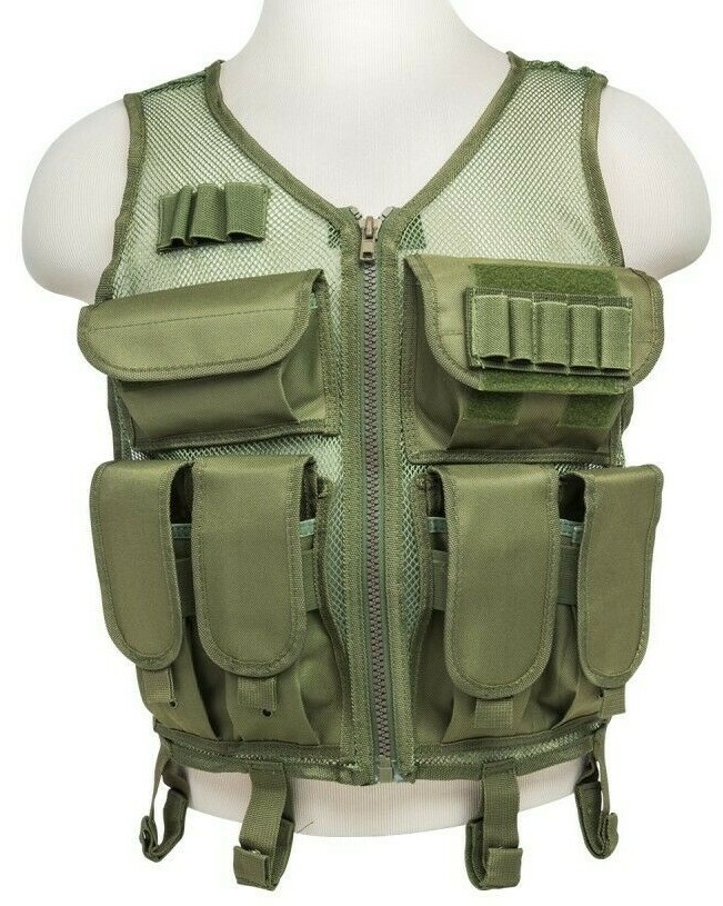 VISM Jungle Tactical Zip-Up Ammo Vest 8-Magazine MED-XL hunting shooting ODG