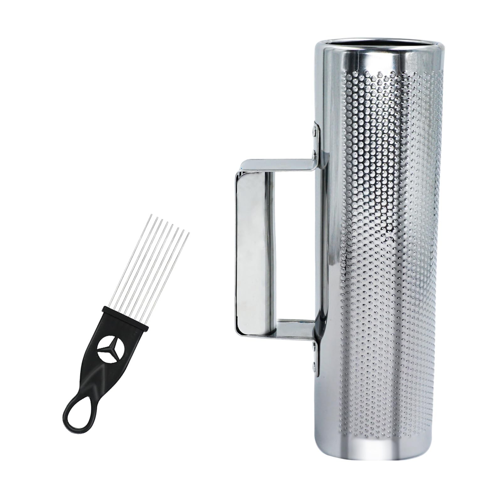 BIGBILLION Guiro Instrument 8" 3" Latin Percussion Stainless 3 x 8, Silver