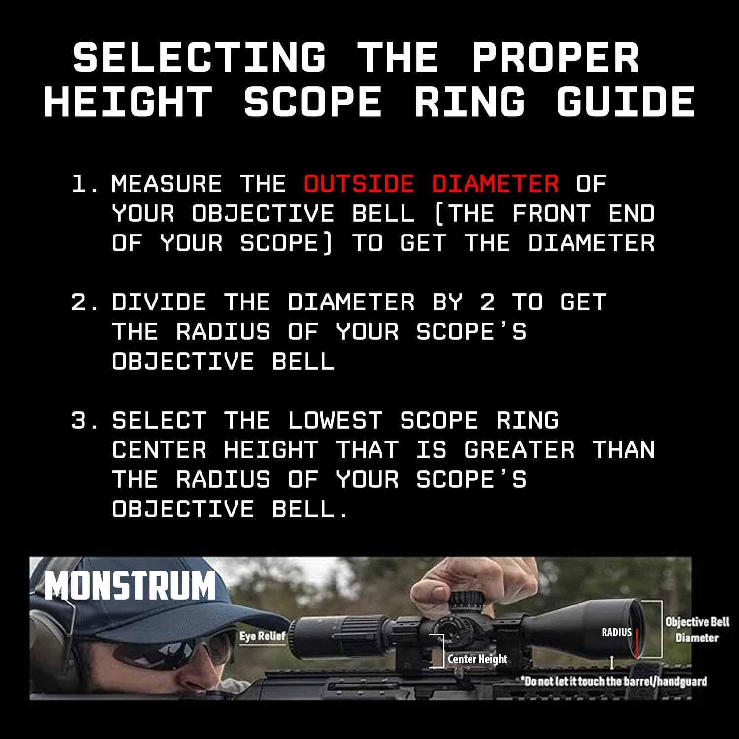 Adjustable Height Picatinny Scope Rings with 30mm and 1-inch Inserts