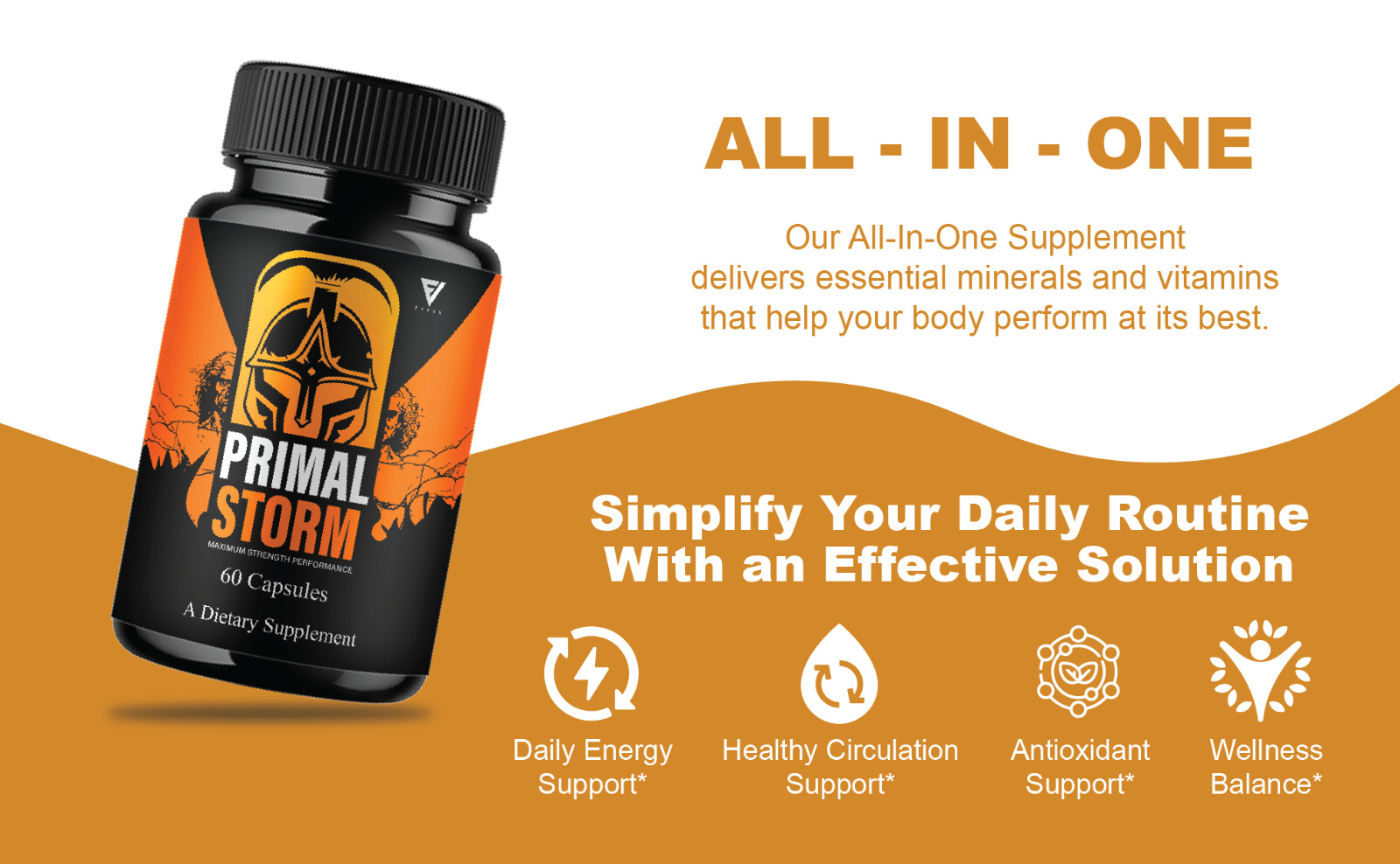 Primal Storm Performance Support, PrimalStorm Capsules (60 Capsules)