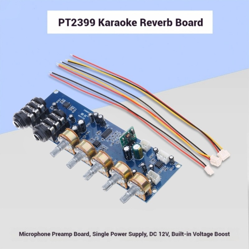 Compactly Reverbs Delay Board Microphone Preamplifier Featuring PT2399 Chip