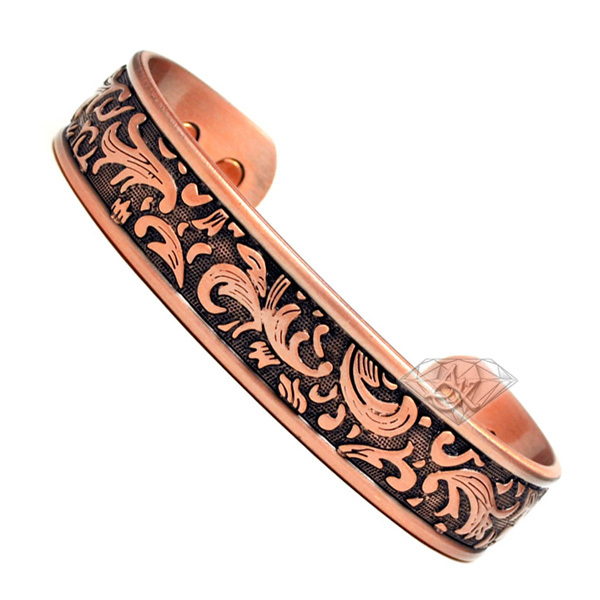 Accents Kingdom Women's Paisley Design Copper Magnetic Therapy Cuff Bracelet
