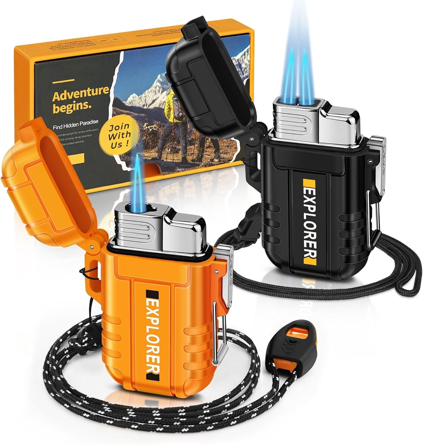 Waterproof Bic Lighter Case for Camping, Hiking, Travel & Emergency (2 Pack)