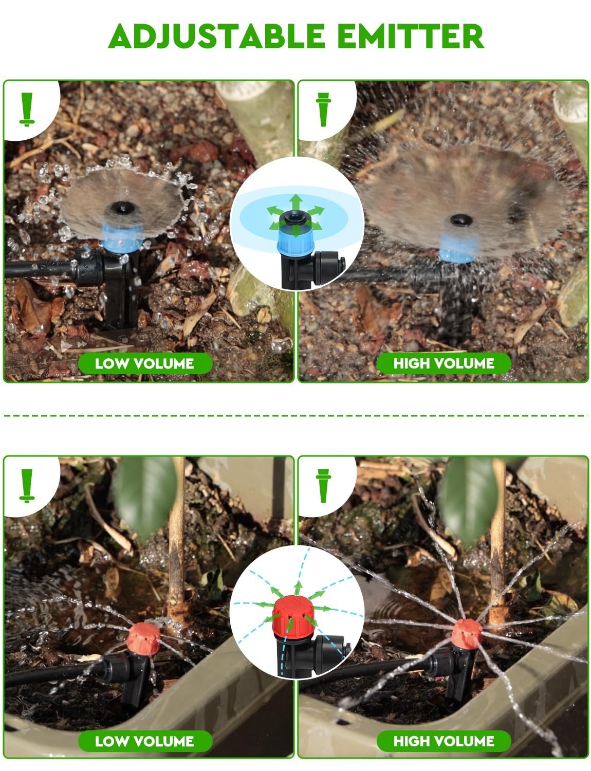 Landtouch Drip Irrigation System, 40FT 1/2" Mainline & 100FT 1/4" 140 FT