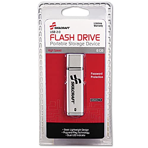 SKILCRAFT USB FLASH DRIVE 8GB SILVER - NSN5584985