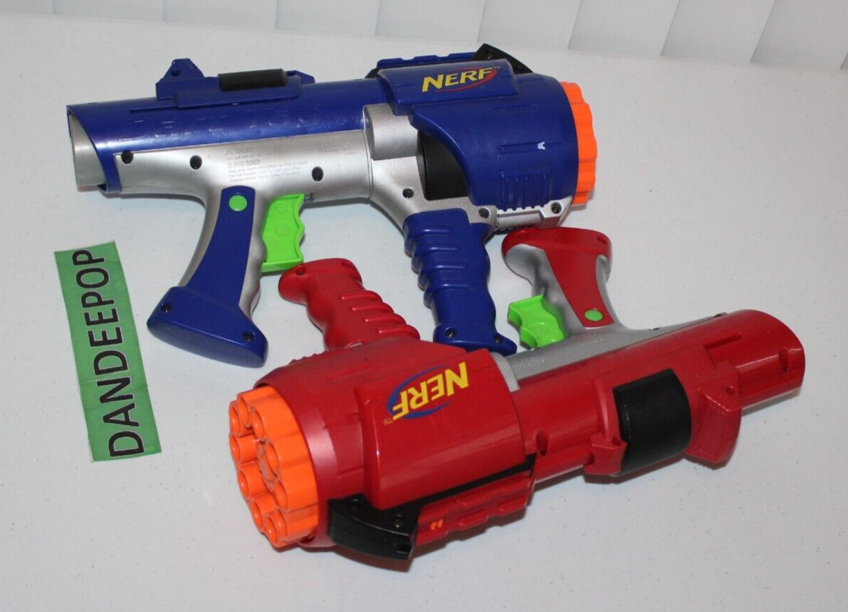 Pair Of Red And Blue Nerf Dart Target Gun Tag Interactive Toys Hasbro 2005