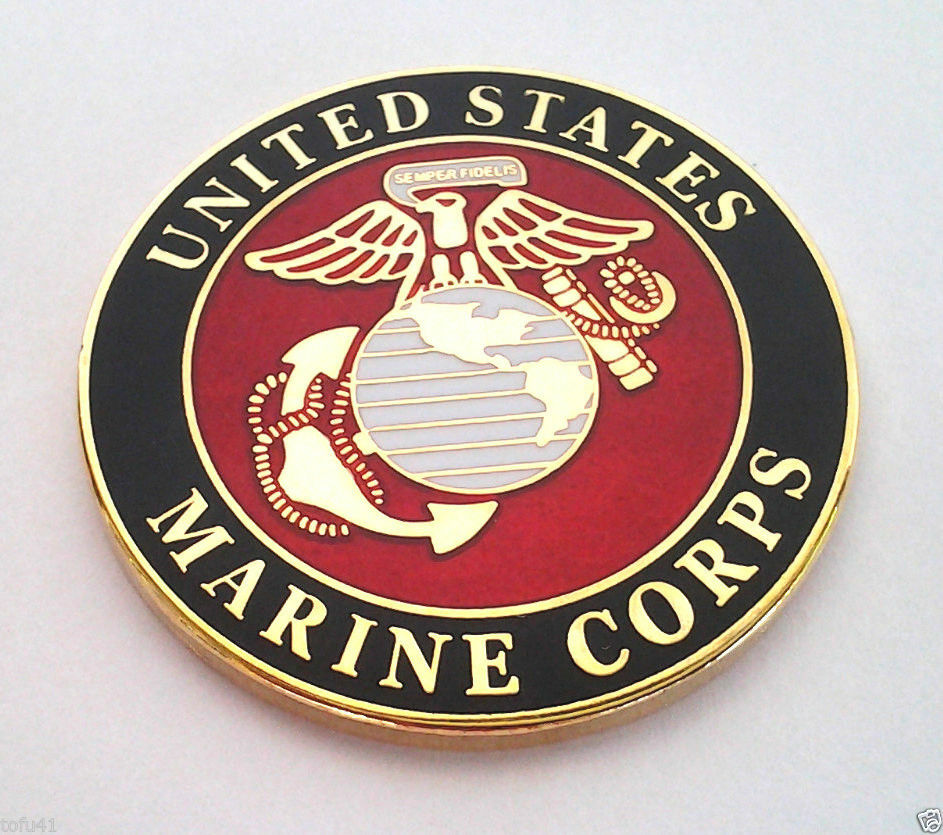 UNITED STATES MARINE CORPS (LARGE ROUND 1-1/2")  Military Hat Pin 16270 HO