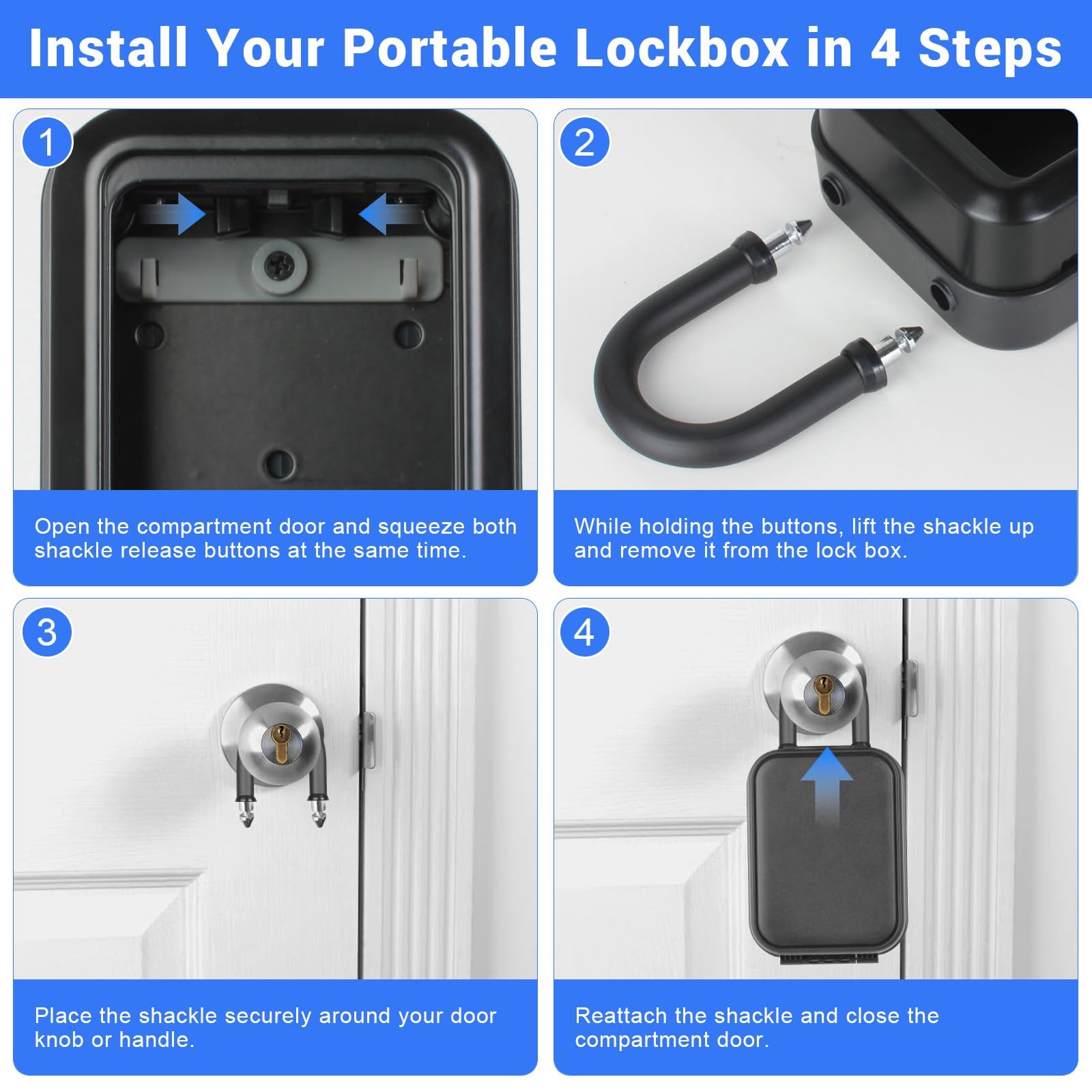Smart Key Lock Box with Code – Bluetooth & PIN Unlock, APP Controlled Padlock...