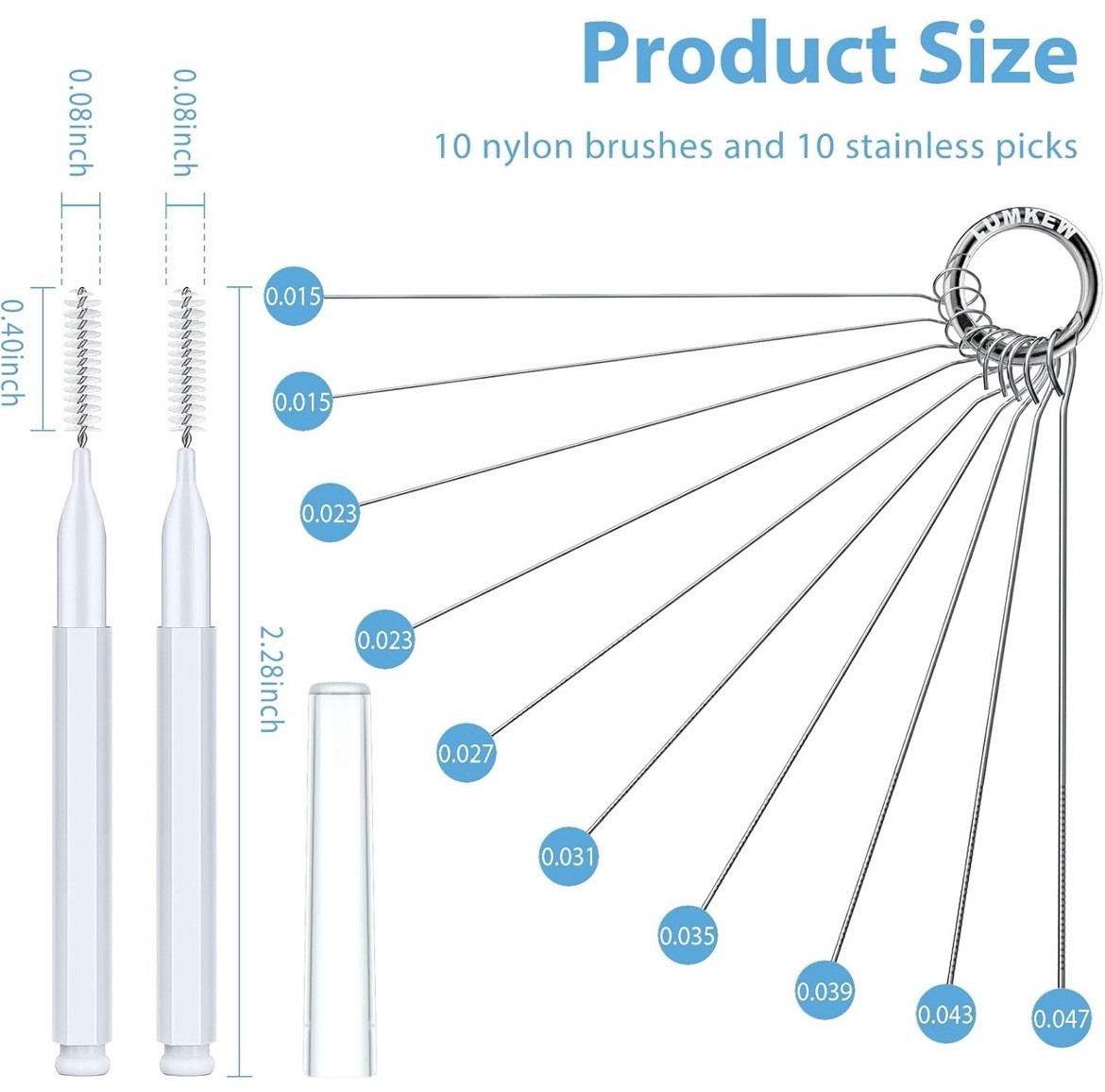 Shower Head Cleaning Tool Set - Multisize Brushes & Picks with Storage Box
