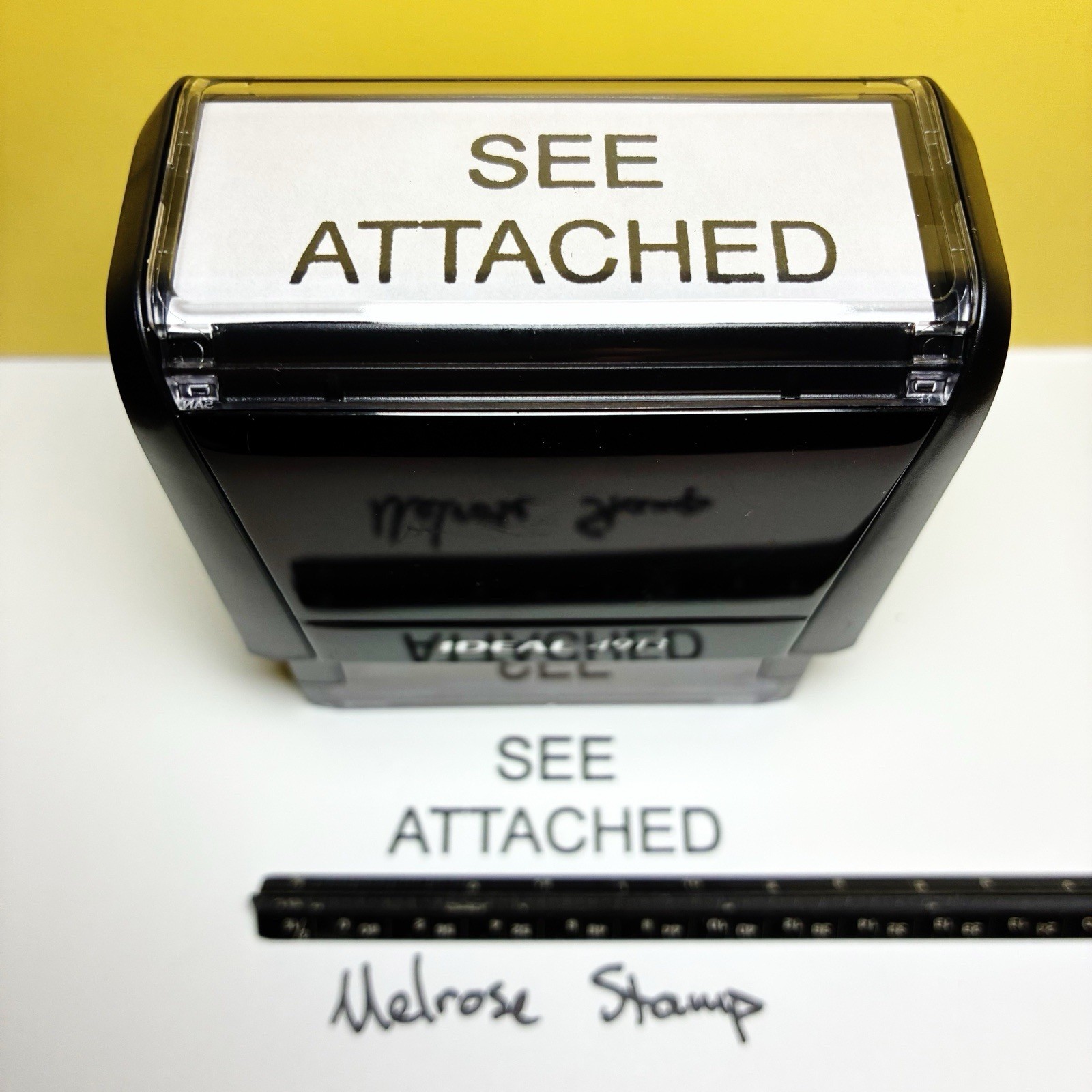 See Attached Rubber Stamp Black Ink Self Inking Ideal 4913