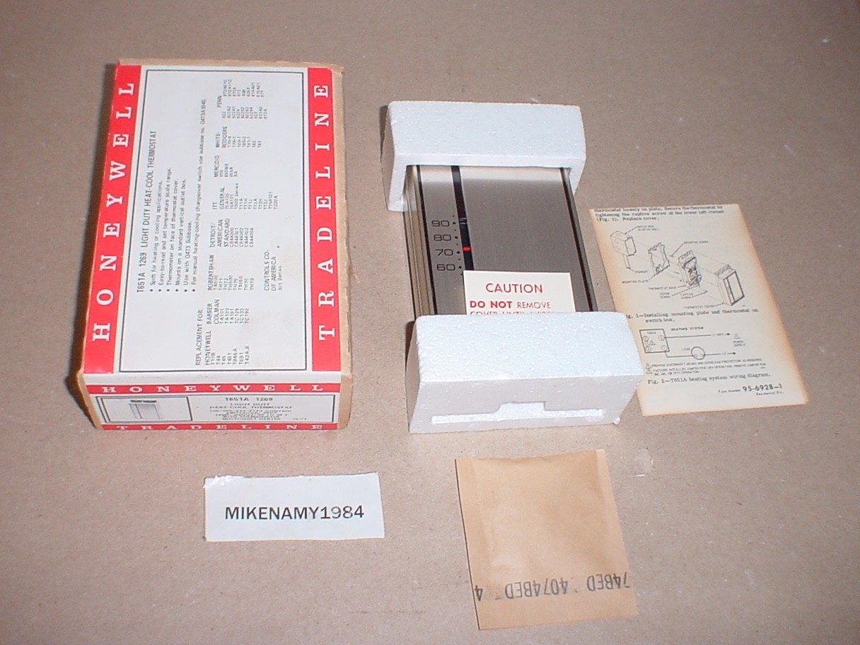 NEW Vintage Honeywell Thermostat T651A 1269 Complete in Box Heating Cooling