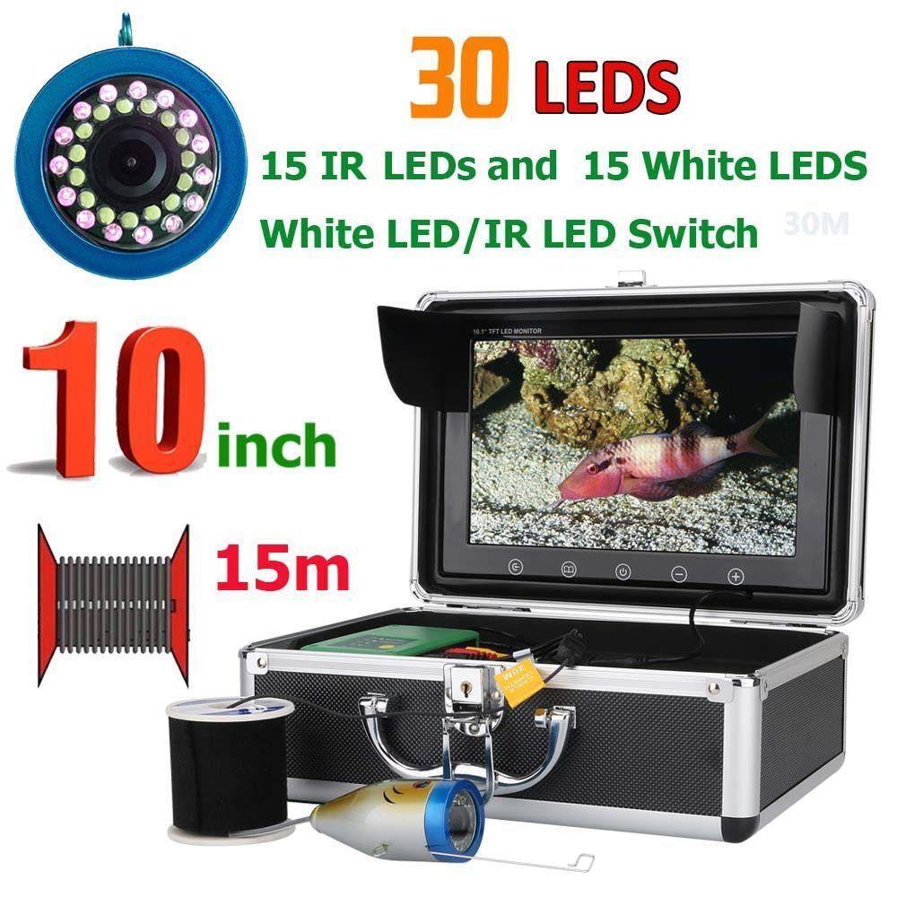 10 Inch 15M 30 LEDS Underwater Visual Fish Finder Surveillance For Ice/Sea/River