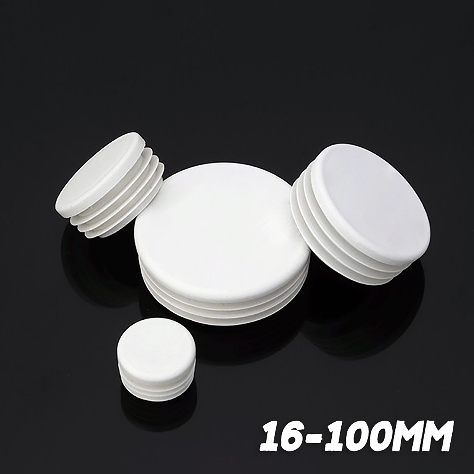 Ø 16-100 mm Round Blanking End Caps Plastic Plugs Pipe Tube Inserts Bung White