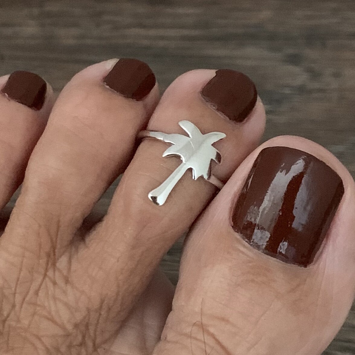 Sterling Silver Palm Tree Toe Ring, Silver Rings, Leaf Ring, Tree of Life Ring