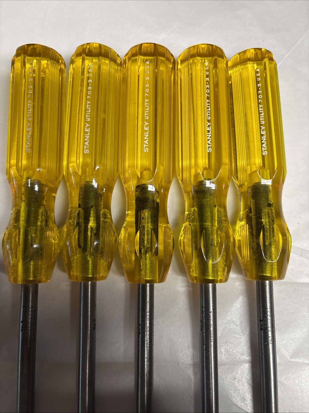Vintage Stanley Utility 703-3 Phillips Head #3 Tip Screwdriver USA Lot Of 5 NOS