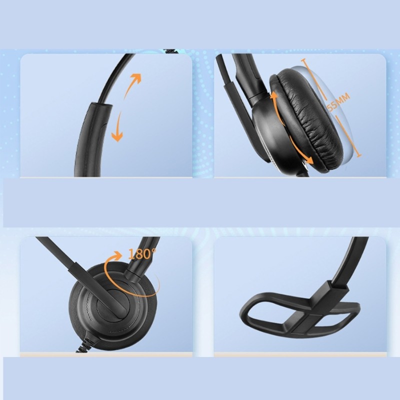 Computer Headset Microphone Memory Foam Earpad Advanced Noise Cancelling