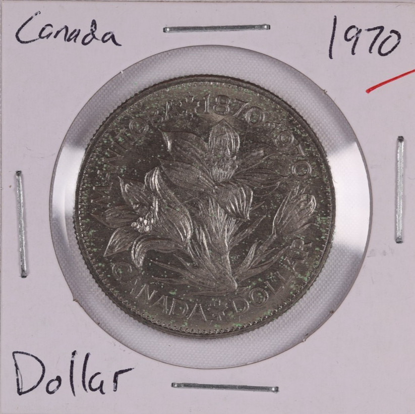 1970 Canada $1 Dollar Manitoba 100th Anniversary Nickel Coin Km# 78