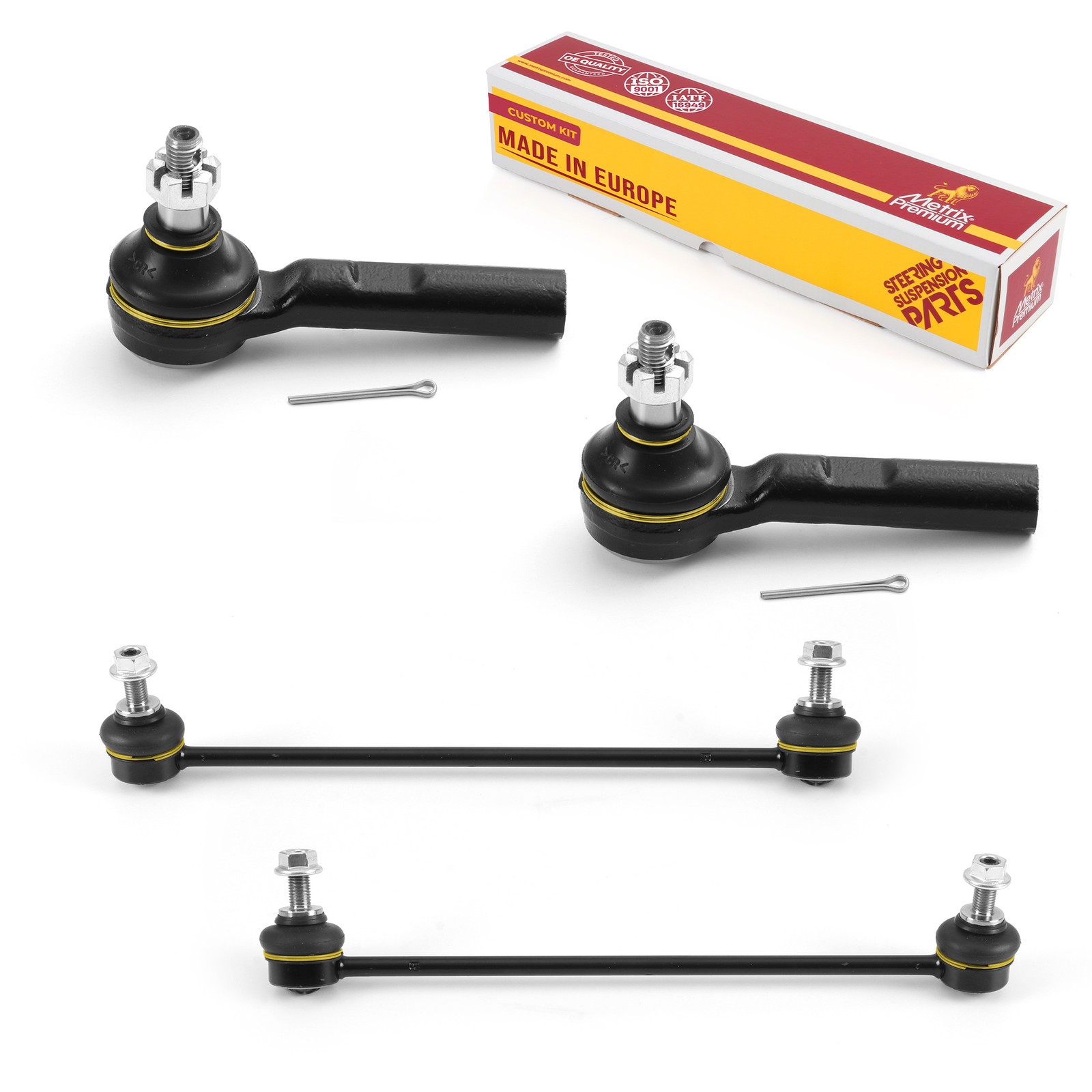 Outer Tie Rod End & Front Sway Bar Link Kit for 2007-2008 Honda Fit ES800470
