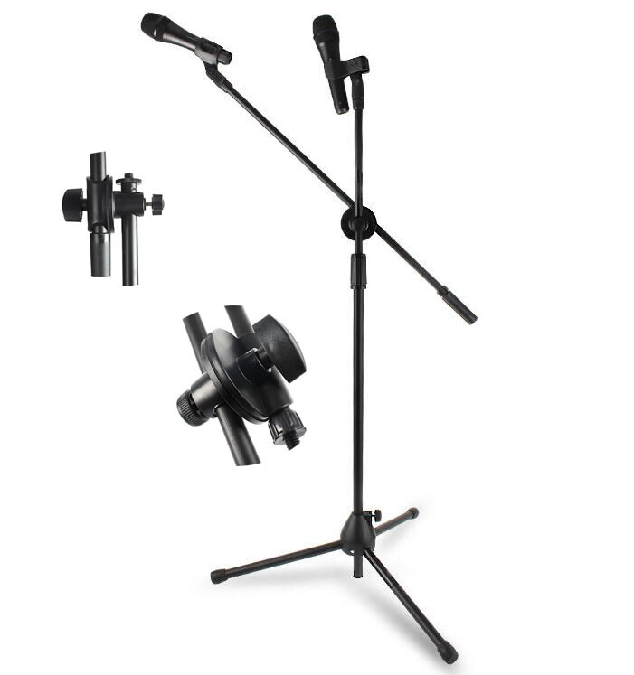 USA Stock! Microphone Mic Stand Foldable Tripod Enhanced Stand Black Color