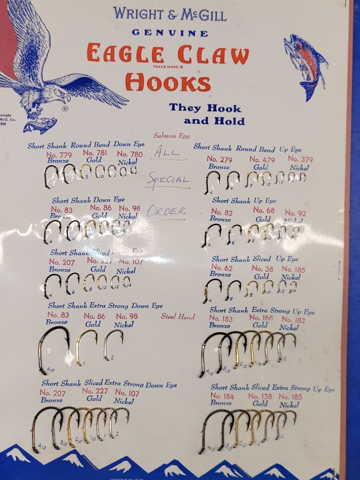 Wright & McGill Eagle Claw fishing Hooks Salesman Sample 14 pages
