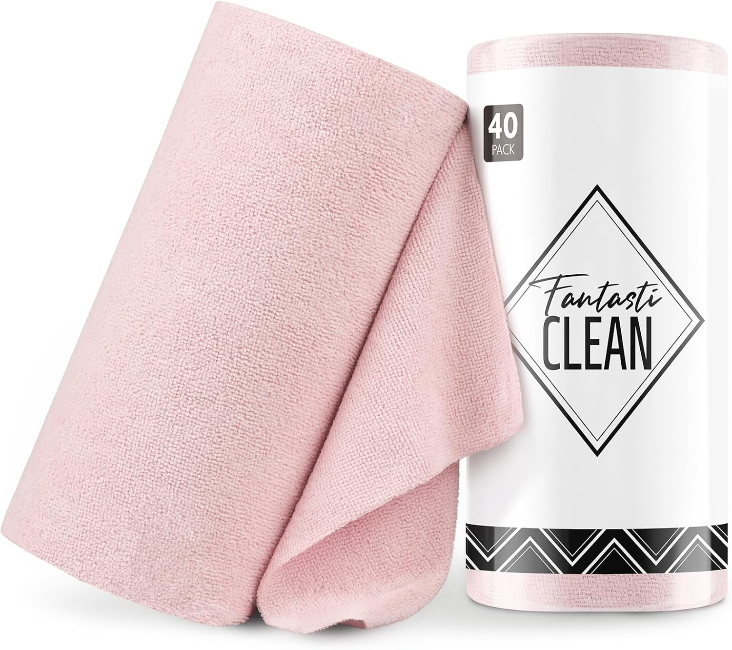 Fantasticlean Microfiber Cleaning Cloth Roll -40 Pack, Tear Away Microfiber Towe