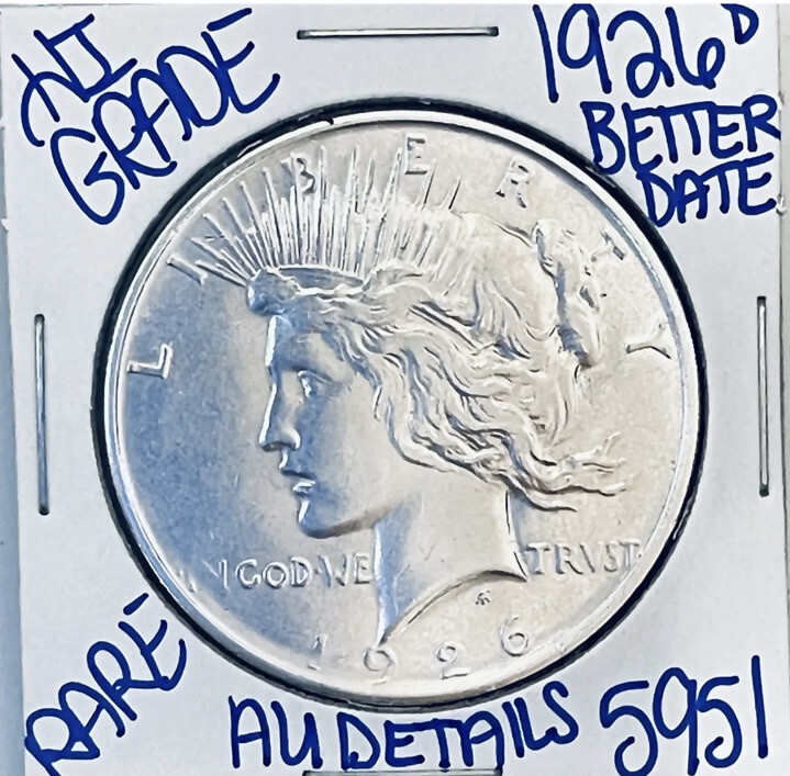 ⭐️1926 D ⭐️90% SILVER PEACE DOLLAR COIN⭐️HIGHER GRADE⭐️RARER “D” MINT⭐️
