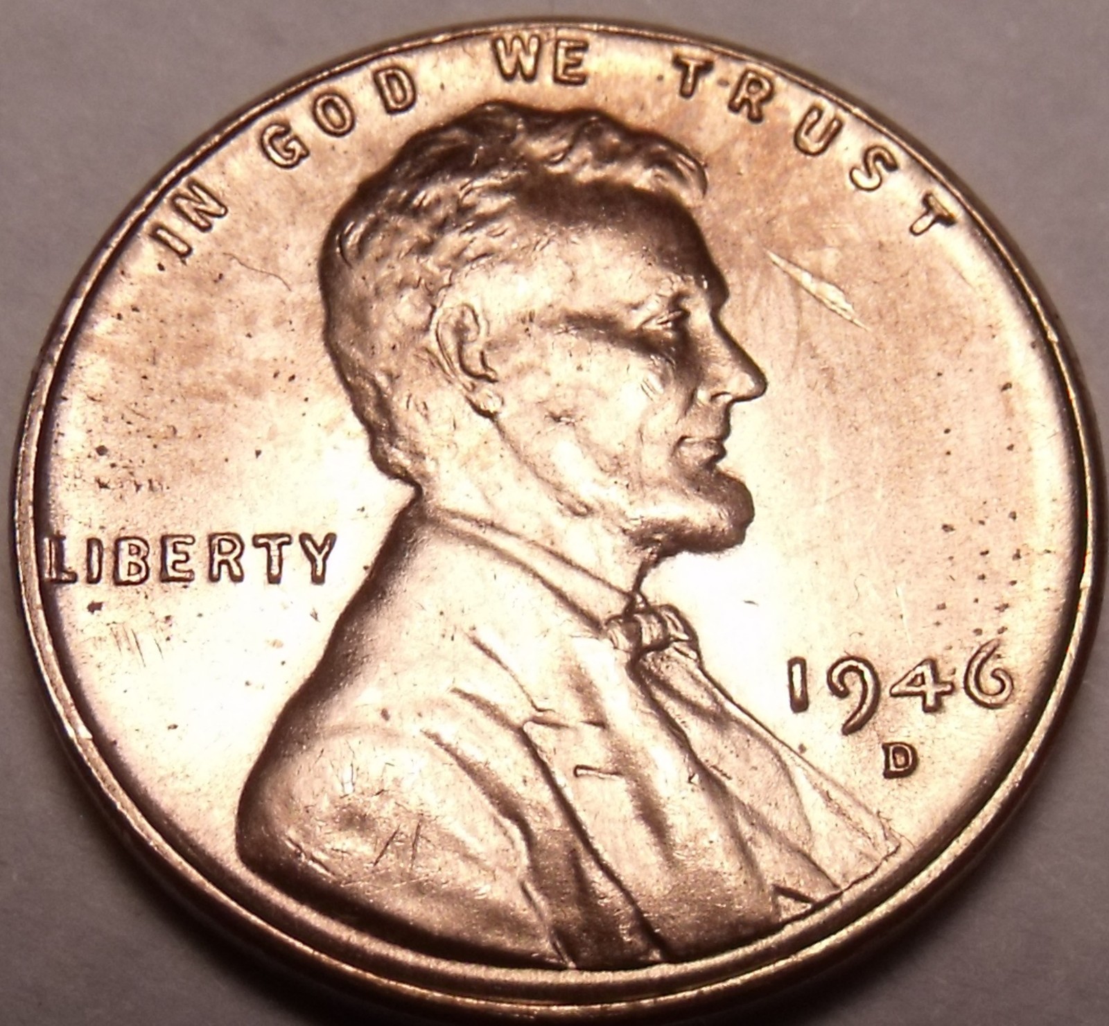 United States 1946-D Unc Lincoln Wheat Cent~Free Shipping
