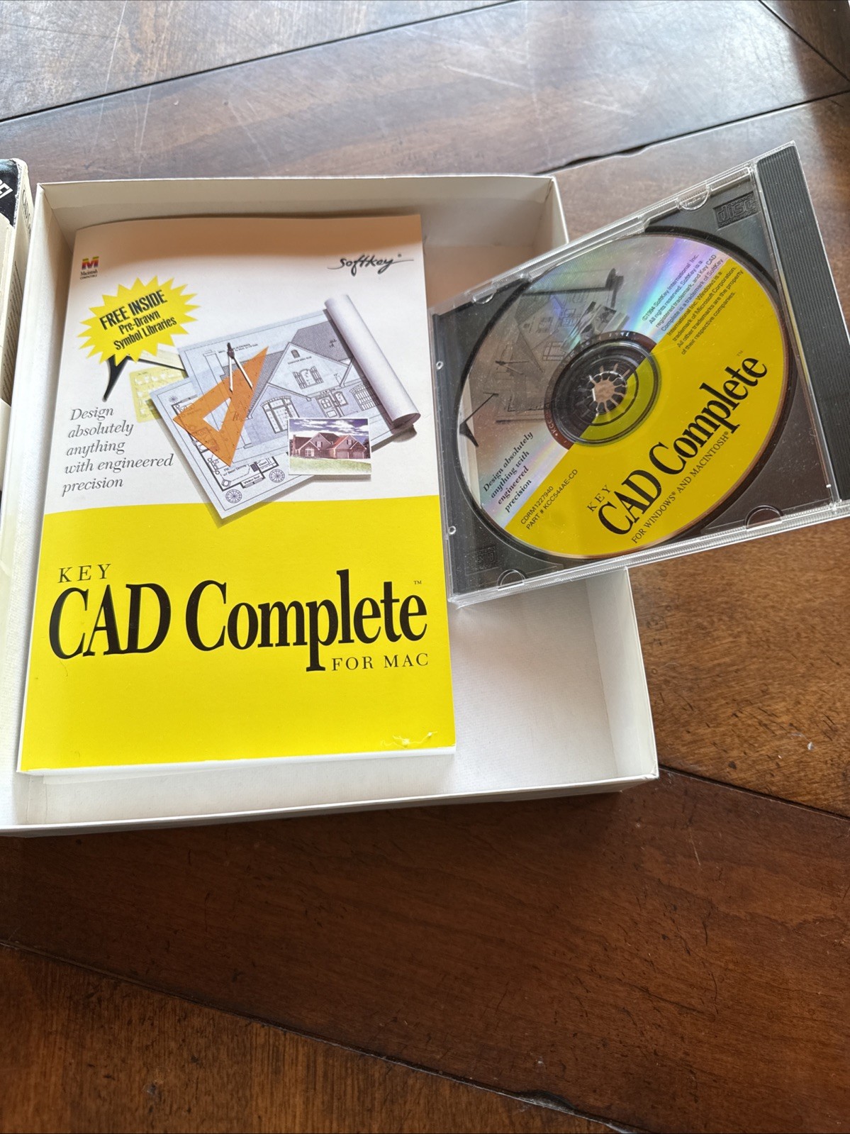 Key CAD Complete CD-Rom Software by SoftKey for Windows 95/3.1 & MAC 1994 Sealed