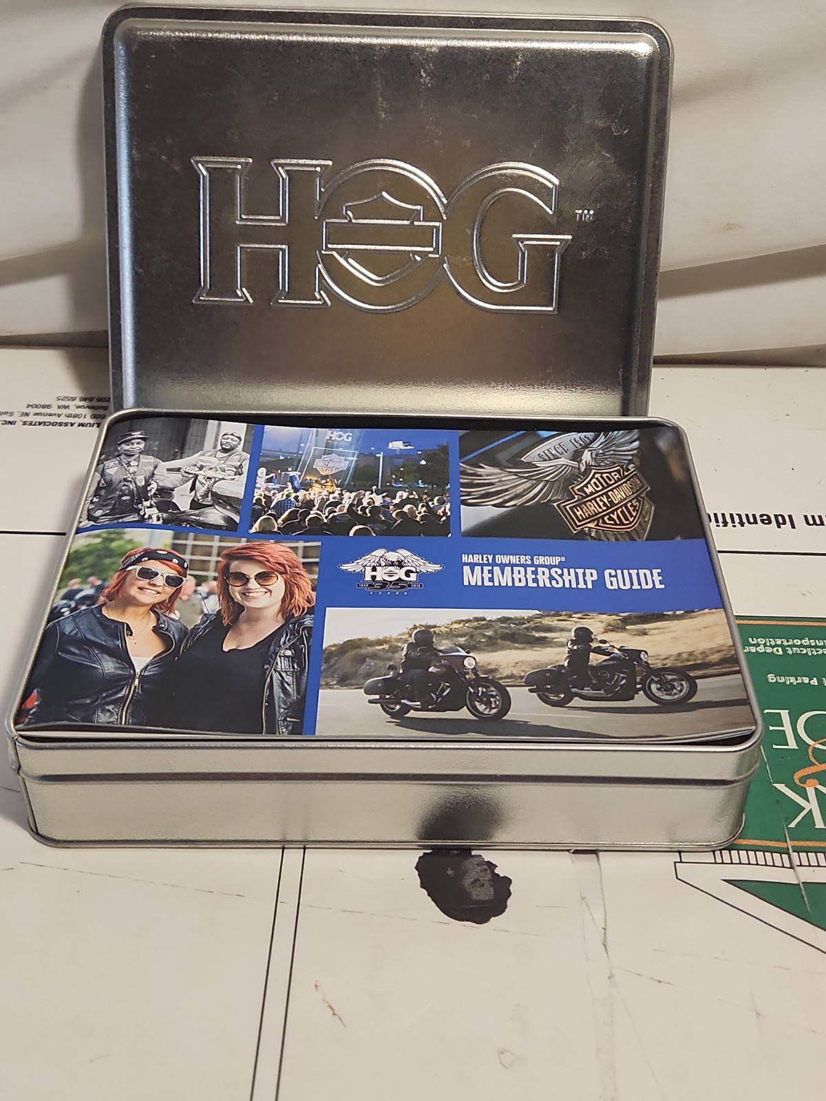 Harley-Davidson HOG Tin (Harley Owners Group) Includes Patch • Pin • Medallion