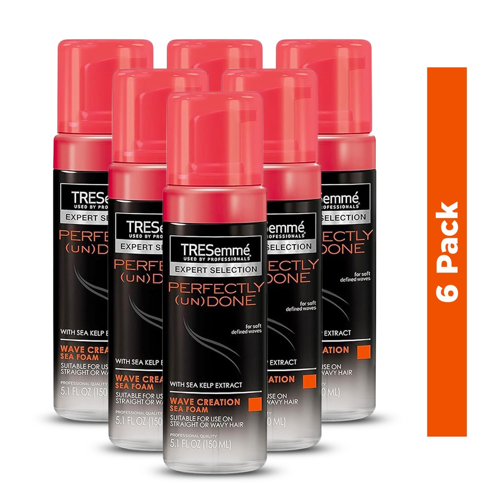 6 Pack Tresemme Perfectly UNDONE Wave Creating Sea Foam 5.1 oz