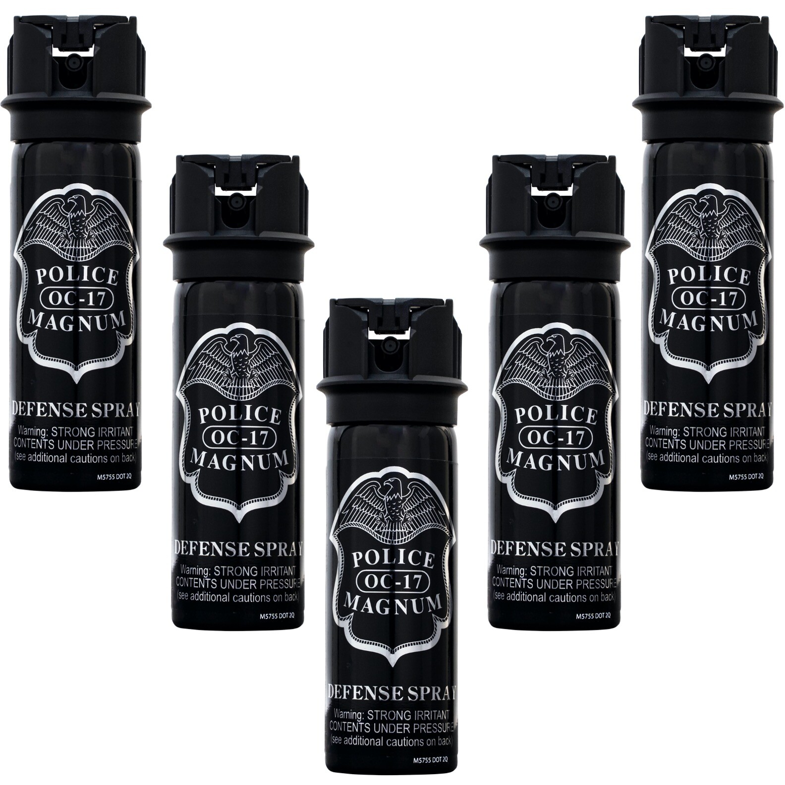 5 POLICE MAGNUM Pepper Spray 3oz Safety Flip Top Stream Tactical Self Defense OC