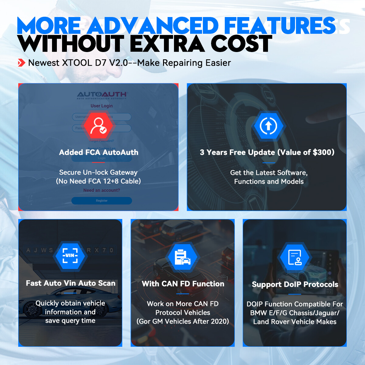 XTOOL D7 V2.0 Bidirectional Diagnostic Tool Full System Scanner Key Programmer