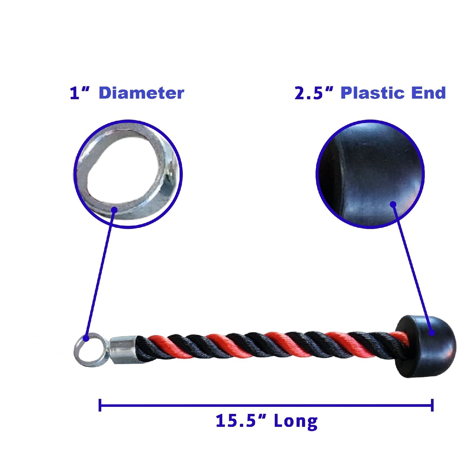 Tricep Rope Single Press Push Down Fitness Gym Cable Machine Attachment Exercise