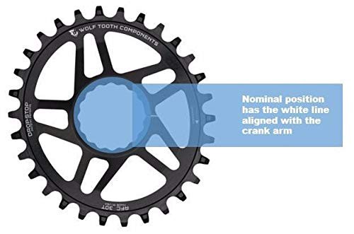 Wolf Tooth Direct Mount Elliptical/Oval Drop-Stop Chainring for RaceFace Cranks