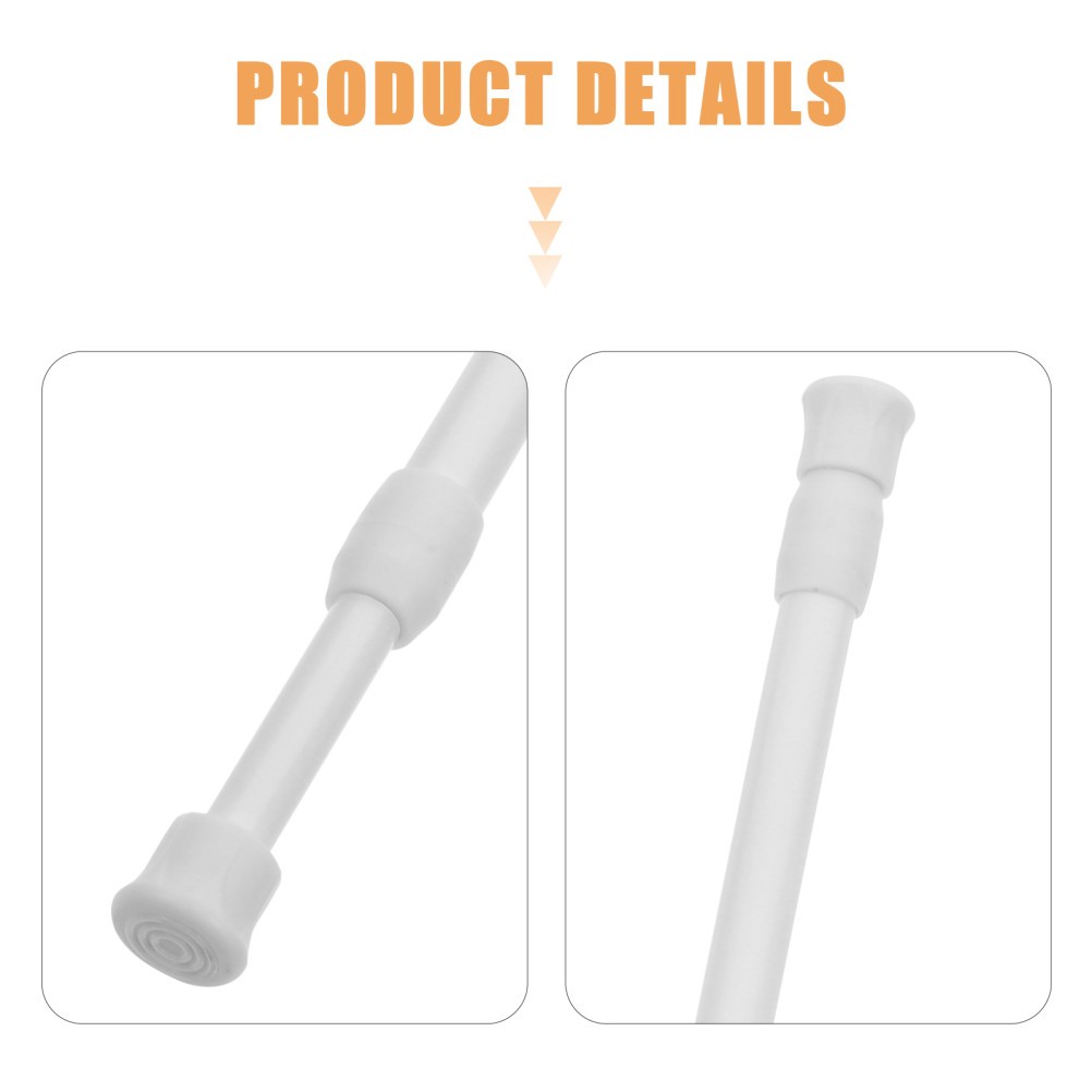 4Pcs Adjustable Closet Rods White Plastic Security Bars with Anti Slip Ends