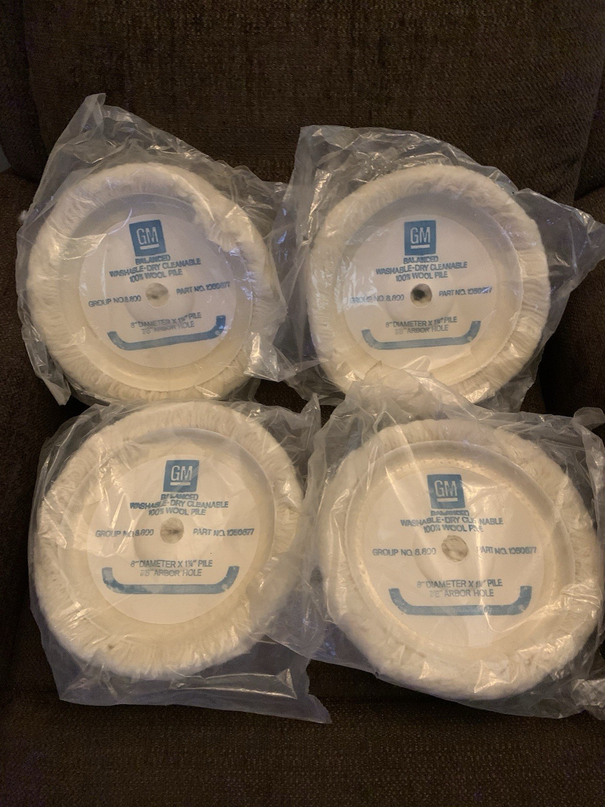 Lot of 4 General Motors OEM GM Wool Pile Polishing Buffing Pad Part # 1050677