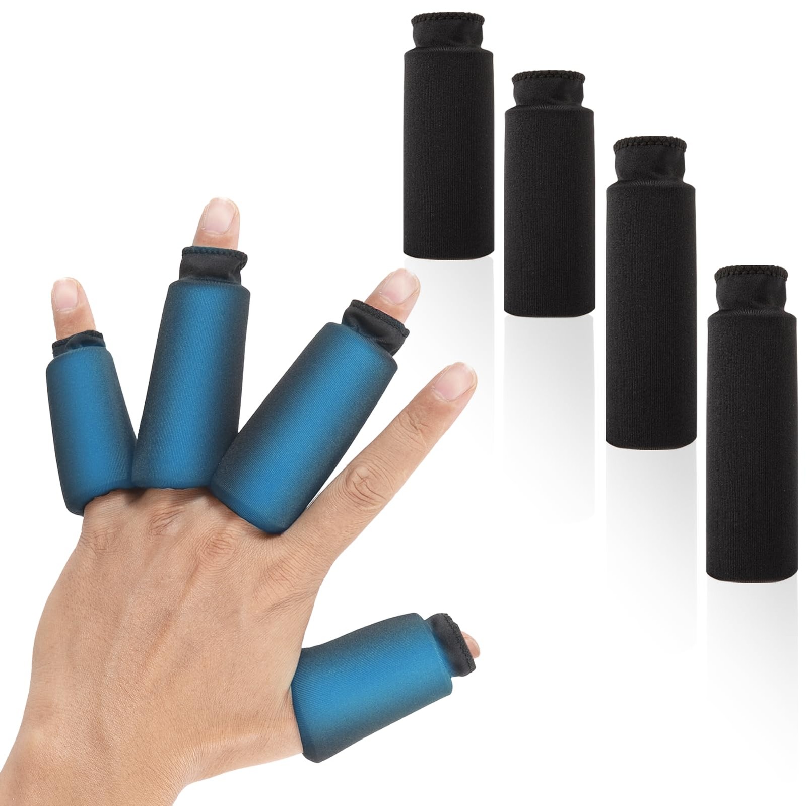 4 PCS Finger Ice Pack, Gel Thumb Thumbs & One Size Fits Most, Black