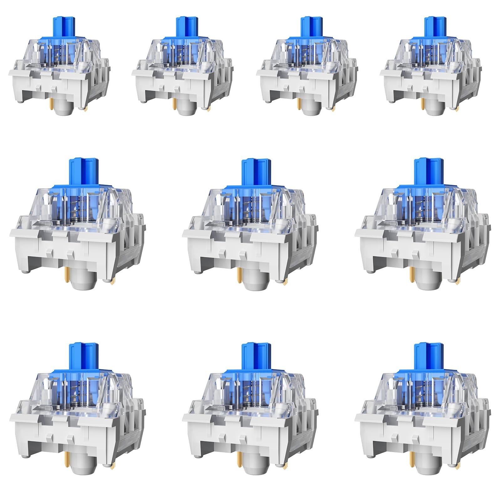 36 Pcs Blue Clicky Mechanical Keyboard Switches 3 Pin Clicker