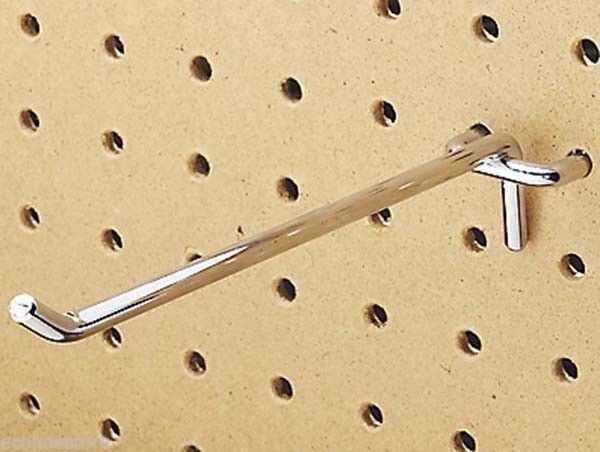 100 Pc Heavy duty steel 1/8" x 6'' Peg Board Hooks Shelf Hanger