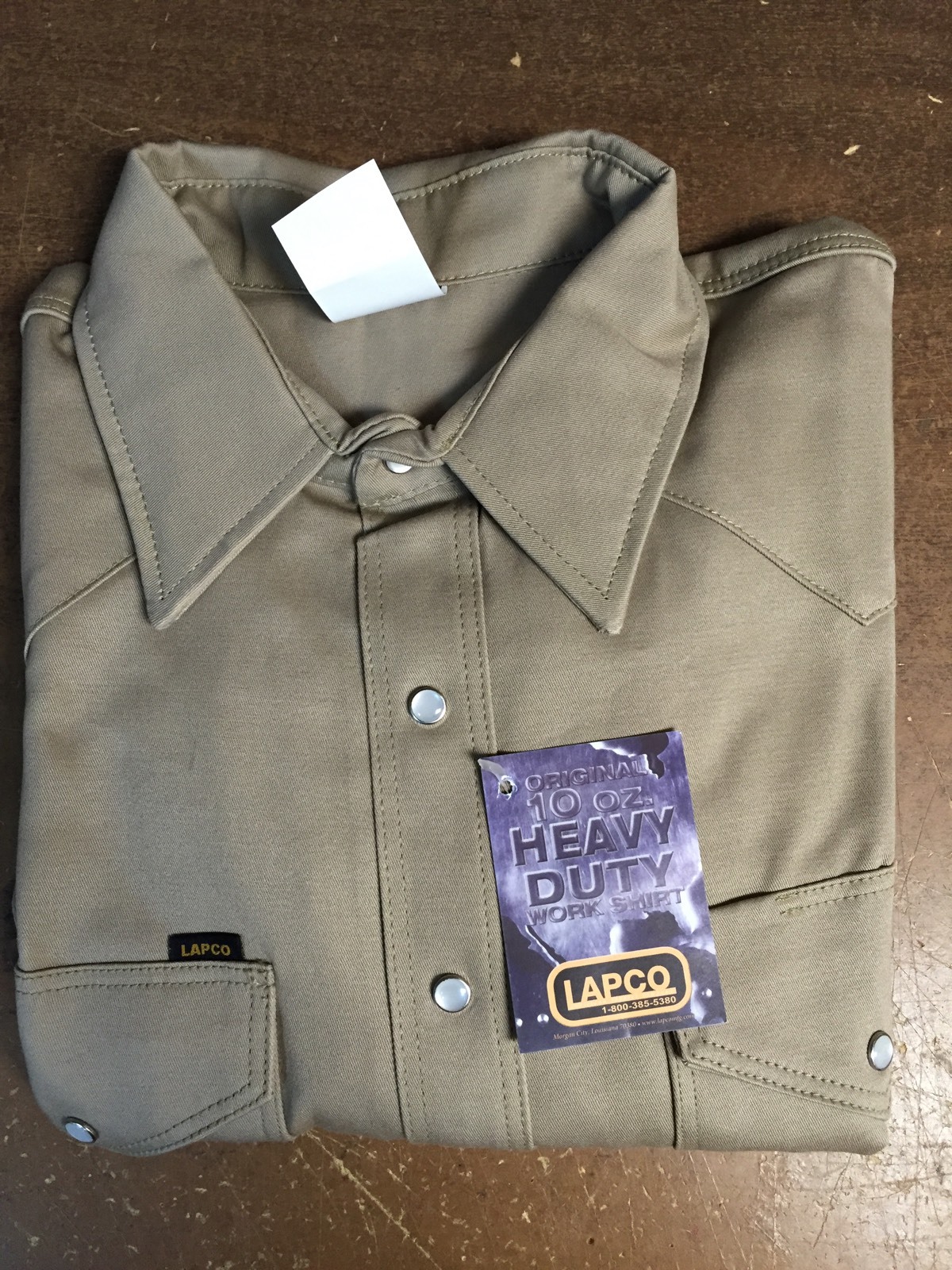 Lapco 950 Khaki 10oz Work Shirt 20" X 36" (3XL)