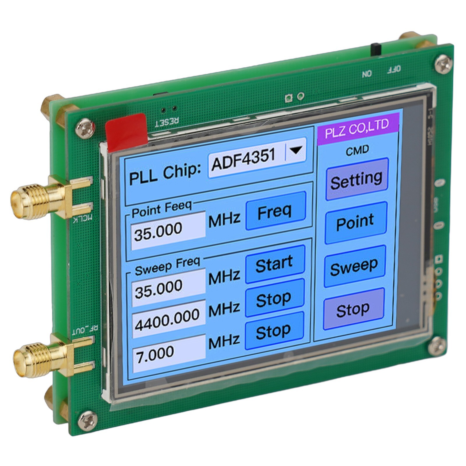 Touch Screen ADF4351 35M-4.4G RF Signal Generator PLL Sweep Frequency Generator
