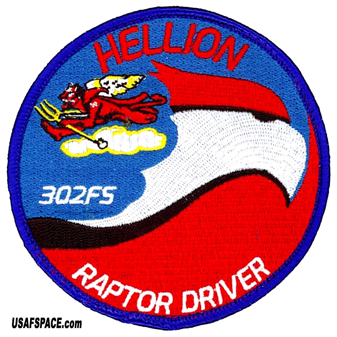 USAF 302nd FIGHTER SQ -302 FS- F-22 HELLION RAPTOR DRIVER -JBER, AK- VEL PATCH