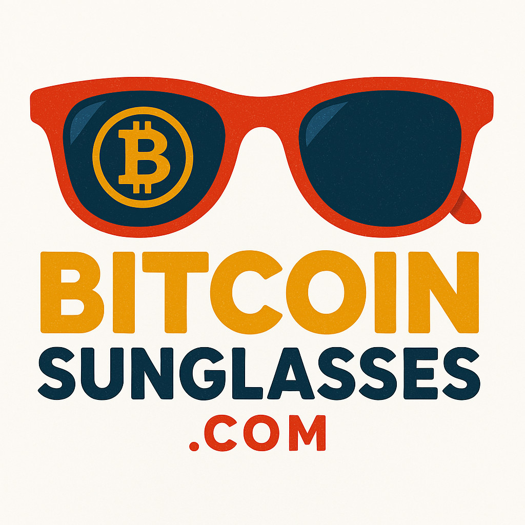 BitcoinSunglasses.com - PREMIUM TWO WORD DOMAIN NAME - Bitcoin, Crypto, Fashion