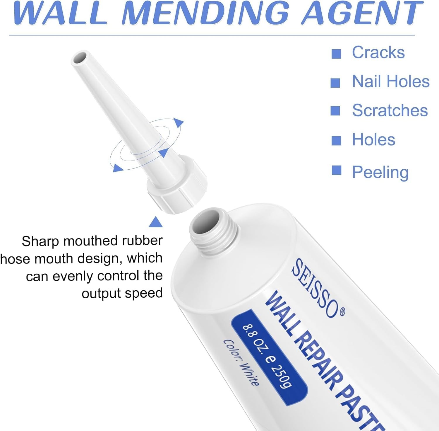 Ultimate Wall Repair Paste Kit - 2x250g with 4 Patches & Scraper for Fast Fixes